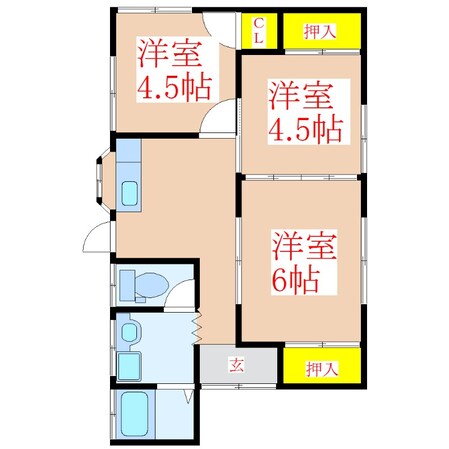 小浜住宅　Ｄ棟の物件間取画像